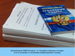 Полицейскими ОМВД России по  г.о. Лотошино возбуждено уголовное дело за уклонение от соблюдения административного надзора